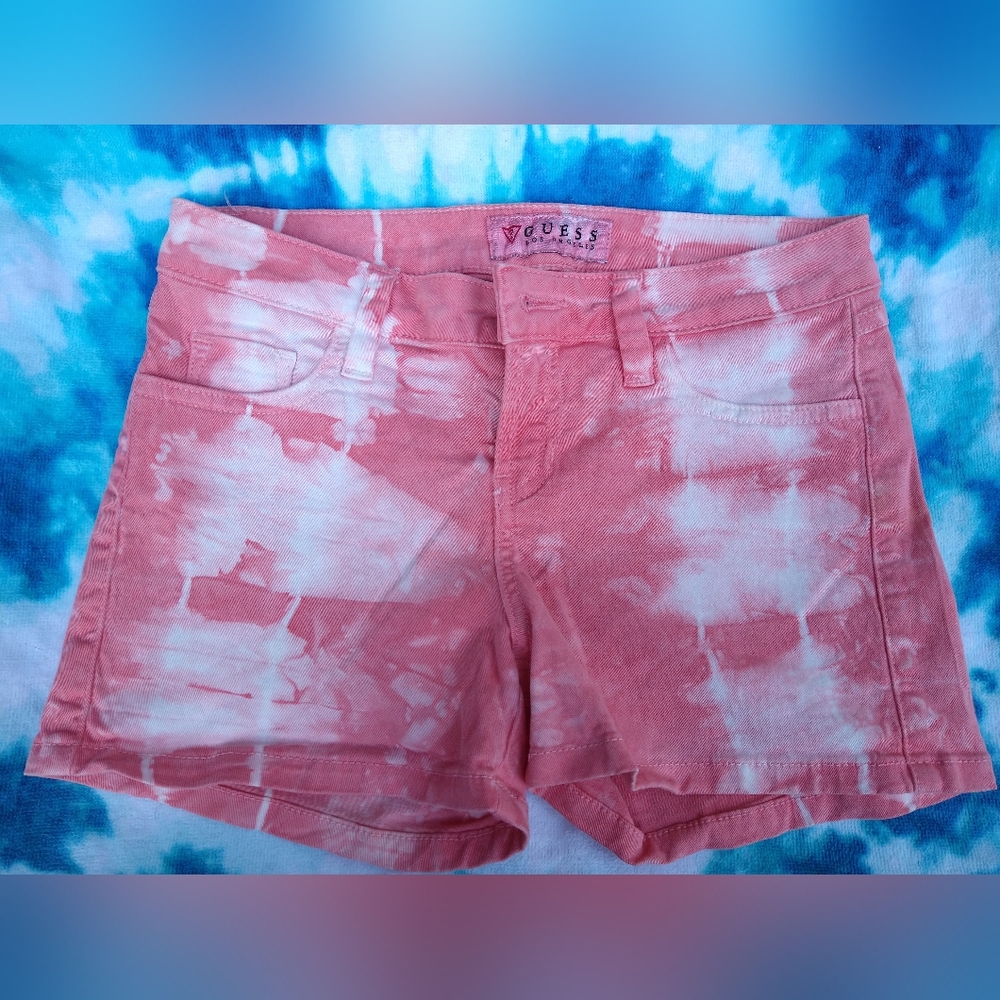 Guess Pink And White Tie Dye Shorts ~ Sz 26